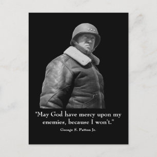 George Patton and Quote Postcard