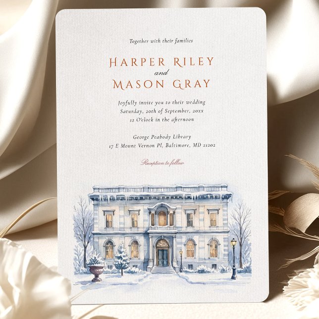George Peabody Library Winter Wedding Invitation (Creator Uploaded)