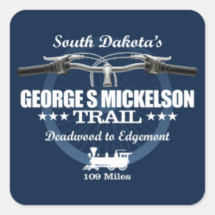 George S Mickelson Trail (H2) Square Sticker