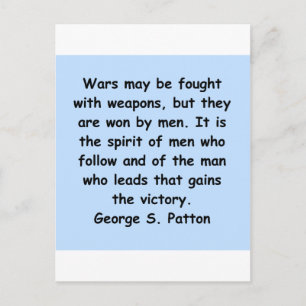 george s patton quote postcard