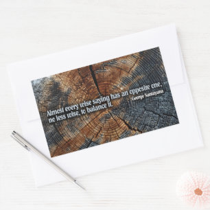 George Santayana Inspirational Quote "Balance" Rectangular Sticker