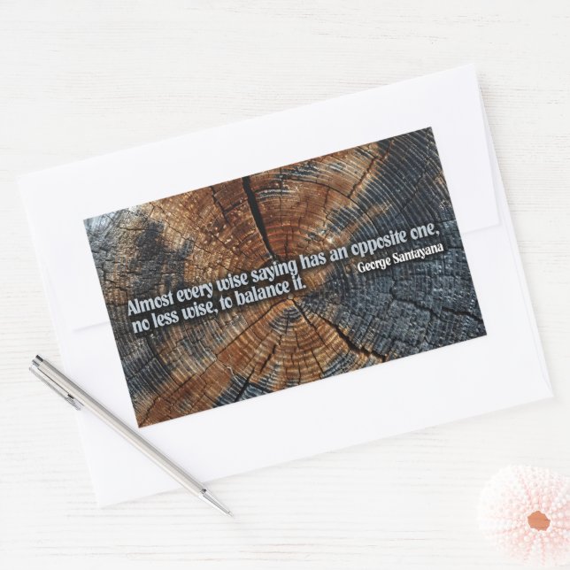 George Santayana Inspirational Quote "Balance" Rectangular Sticker (Envelope)