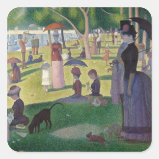 GEORGE SEURAT - A sunday afternoon 1884 Square Sticker