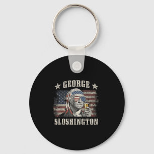 George Sloshington 4th Of July Party Washington Fu Key Ring