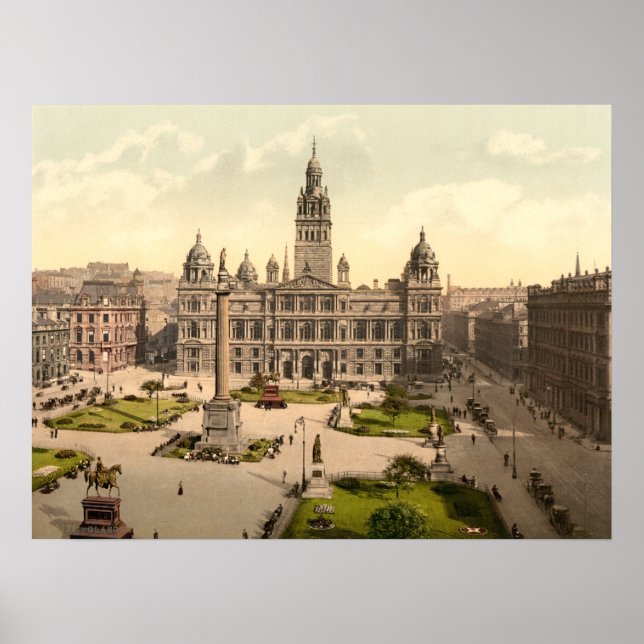 George Square, Glasgow, Scotland archival print (Front)