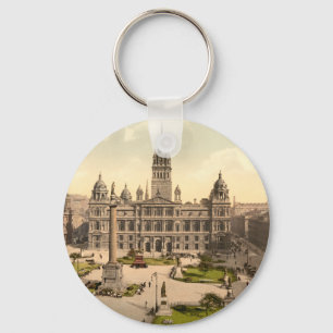 George Square, Glasgow, Scotland Key Ring