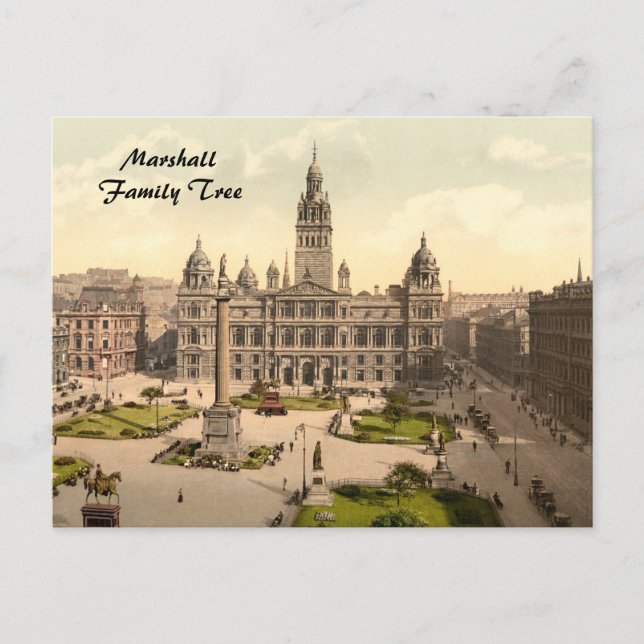 George Square, Glasgow, Scotland Postcard (Front)