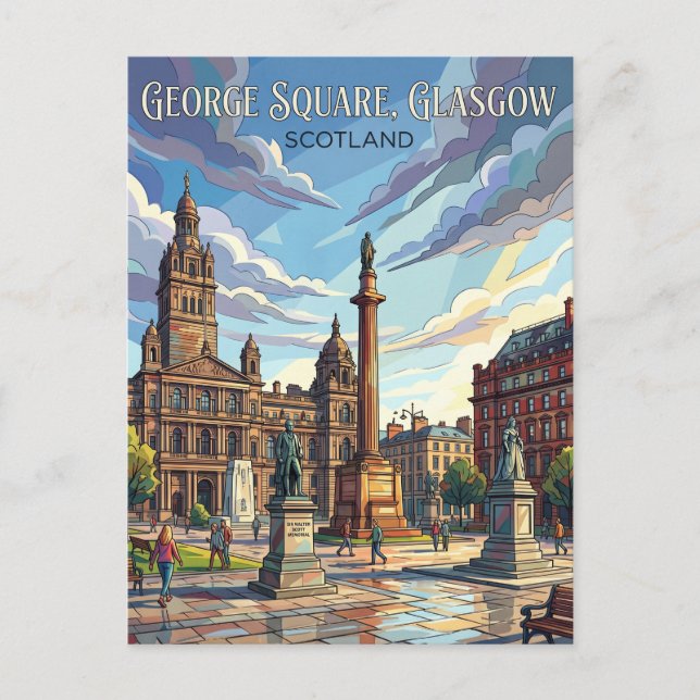 George Square United Kingdom Postcard (Front)