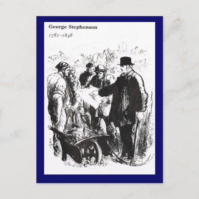 George Stephenson, Railway Engineer Postcard (Front)