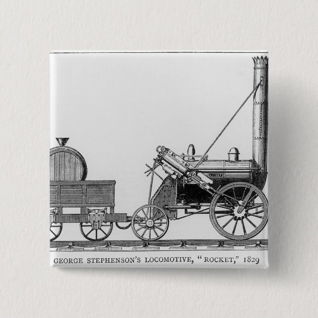 George Stephenson's Locomotive, 'Rocket', 1829 15 Cm Square Badge (Front)