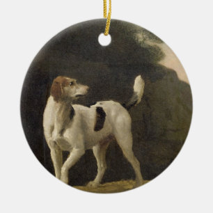 George Stubbs A Foxhound, c.1760 (oil on paper l Ceramic Tree Decoration