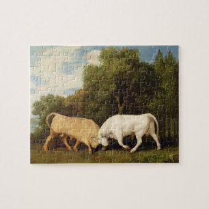 George Stubbs Bulls Fighting, 1786 (oil on panel Jigsaw Puzzle