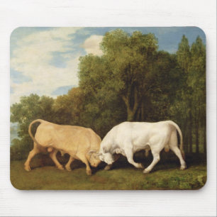 George Stubbs   Bulls Fighting, 1786 (oil on panel Mouse Pad