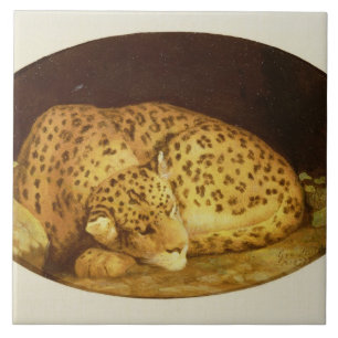George Stubbs   Sleeping Leopard, 1777 (enamel on Tile
