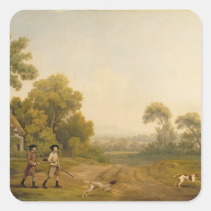 George Stubbs Two Gentlemen Going a Shooting (oi Square Sticker