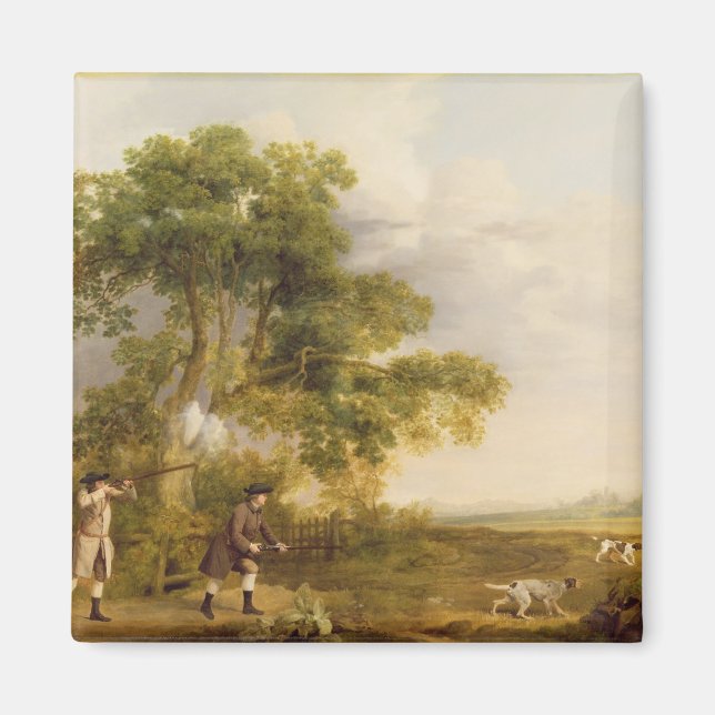 George Stubbs | Two Gentlemen Shooting (oil on can Magnet (Front)