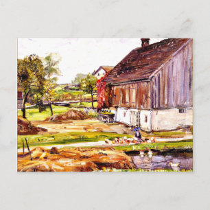 George Symons - Barnyard Scene Postcard