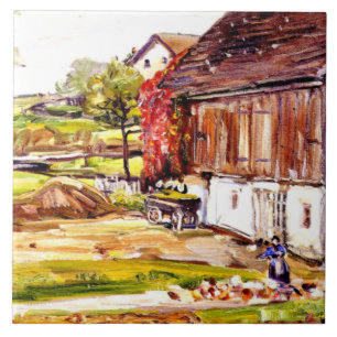 George Symons - Barnyard Scene Tile