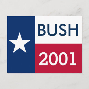 George W Bush 2001 Texas Flag Postcard