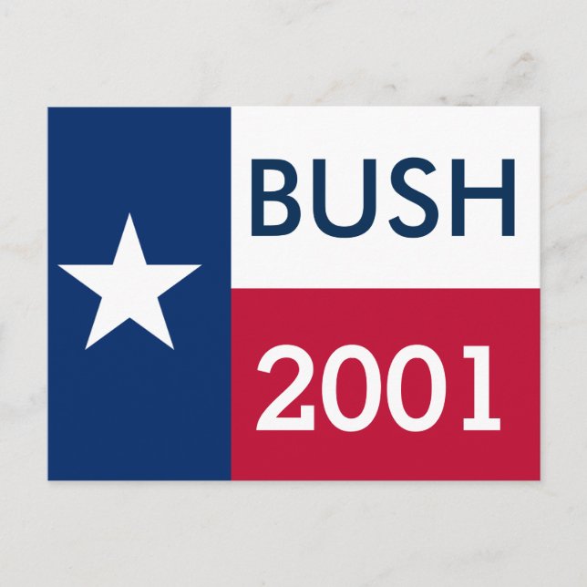 George W Bush 2001 Texas Flag Postcard (Front)