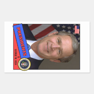 George W. Bush Baseball Card Rectangular Sticker