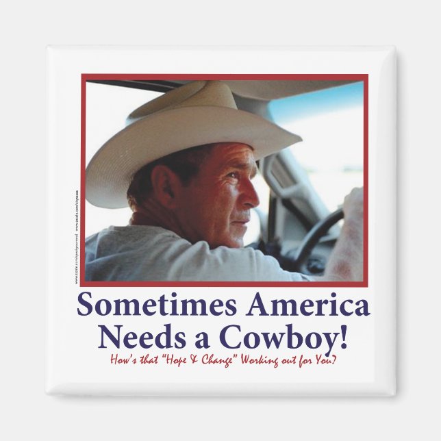George W Bush in Cowboy Hat Magnet (Front)