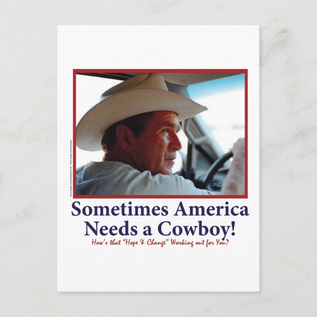 George W Bush in Cowboy Hat Postcard (Front)