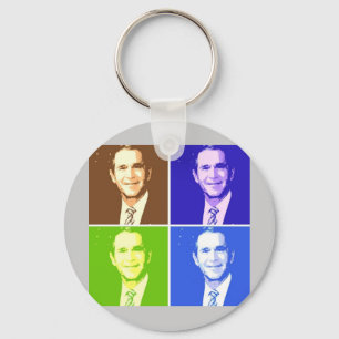 George W Bush Pop Art Key Ring