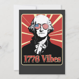 George Washington 1776 Vibes Patriotic Sunglasses Invitation