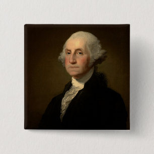 George Washington 1st American President by Stuart 15 Cm Square Badge