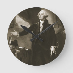 George Washington, 1st President of the United Sta Round Clock