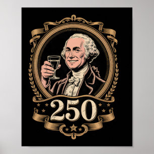 George Washington 250th Birthday Retro Independenc Poster
