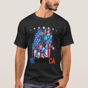 George Washington 4th Of July Dino Boys Men Americ T-Shirt