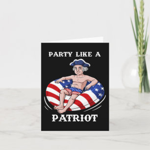 George Washington 4th Of July USA Patriot Fun  Card