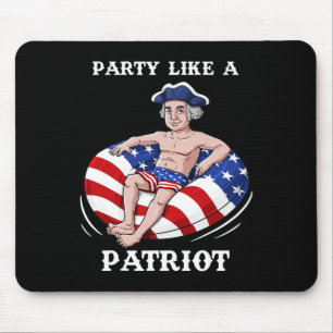 George Washington 4th Of July USA Patriot Fun  Mouse Pad