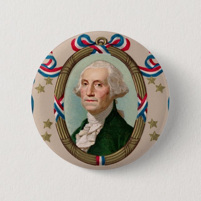 George Washington 6 Cm Round Badge (Front)