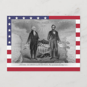George Washington Abraham Lincoln USA American Postcard