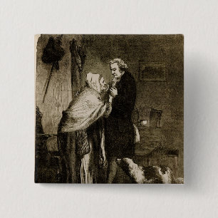 George Washington and his Mother 15 Cm Square Badge
