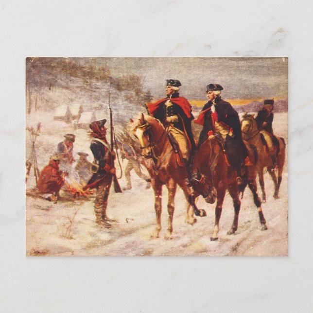 George Washington and Lafayette at Valley Forge Postcard (Front)