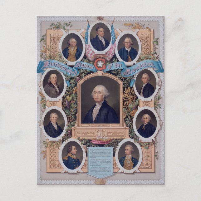 George Washington and The Masons Of The Revolution Postcard (Front)
