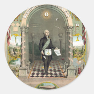 George Washington as a Freemason Classic Round Sticker