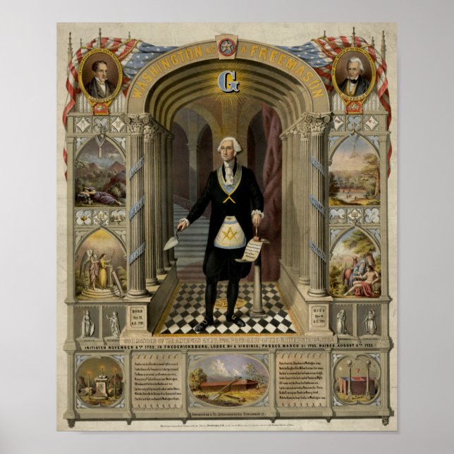 George Washington As A Freemason Portrait, 1867. Poster (Front)