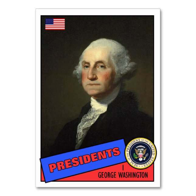 George Washington Baseball Card (Front)