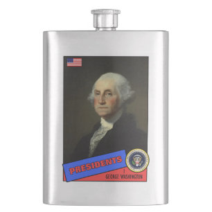 George Washington Baseball Card Hip Flask