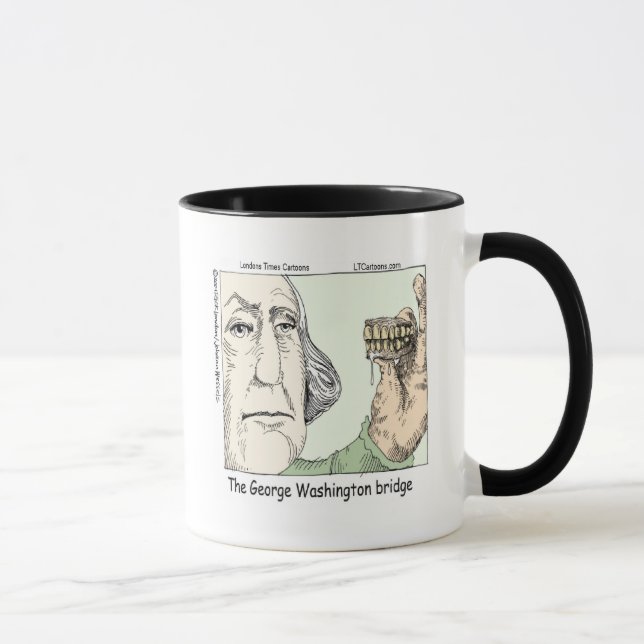 George Washington Bridge & Dentures Funny Gift Mug (Right)