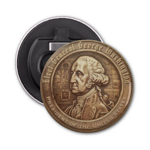 George Washington Campaign Button Bottle Opener