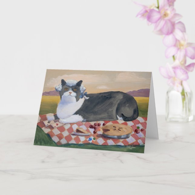 George Washington Cherrie Pie Cat Card (Orchid)