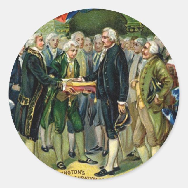 George Washington Classic Round Sticker (Front)