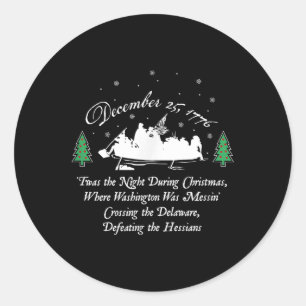 George Washington Crossing Delaware Us War Indepen Classic Round Sticker