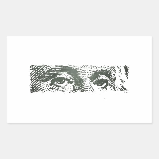 George Washington Dollar Bill Cash Money Rectangular Sticker (Front)